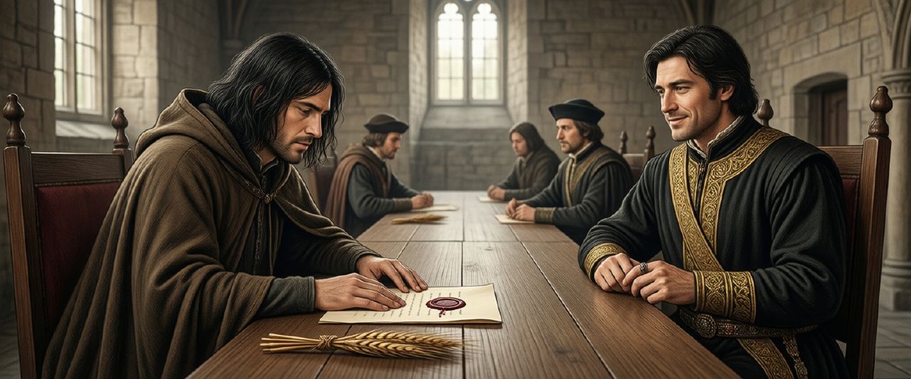 Duke Tomas and the Spymaster at the council table