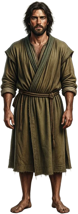 Cassian, a barefoot preacher in a rough brown robe