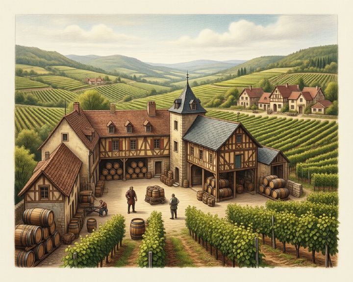 A wine estate among vineyards
